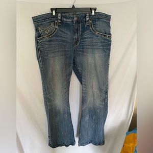 Rock Revival Men’s Jeans Embroidered Baggy Skater Denim Size 40